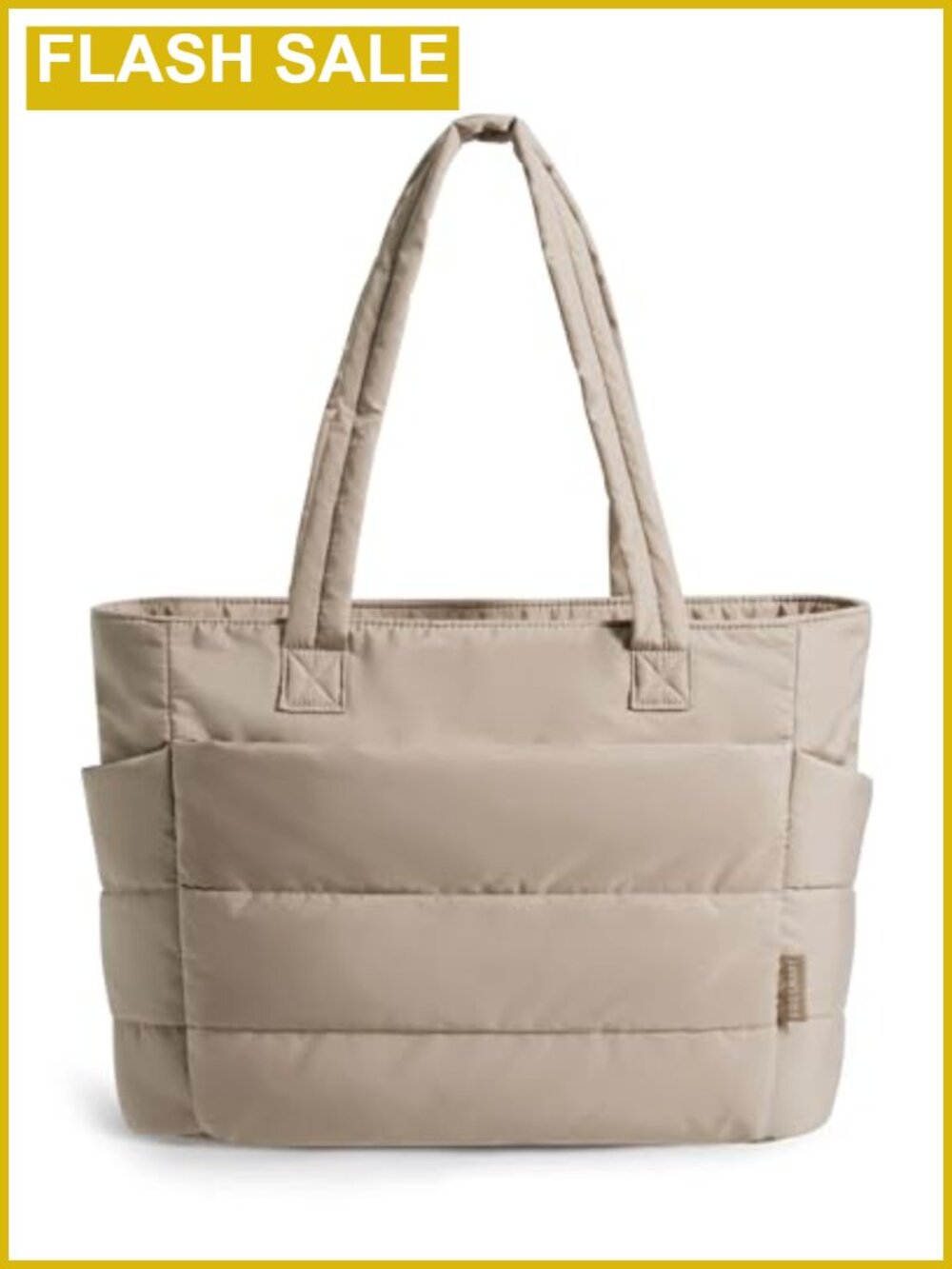 Lightweight Puffer Tote Bag for Women, 20L Work Laptop Tote, Zipper Closure